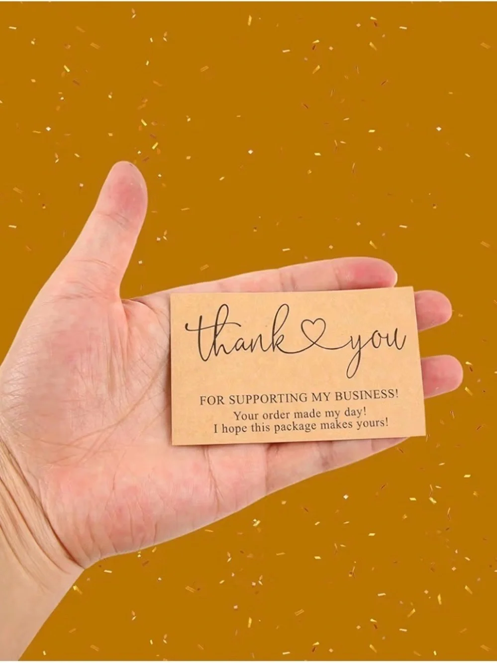 200 bulkThank You Kraft Business Cards - Brown Thank You Notes